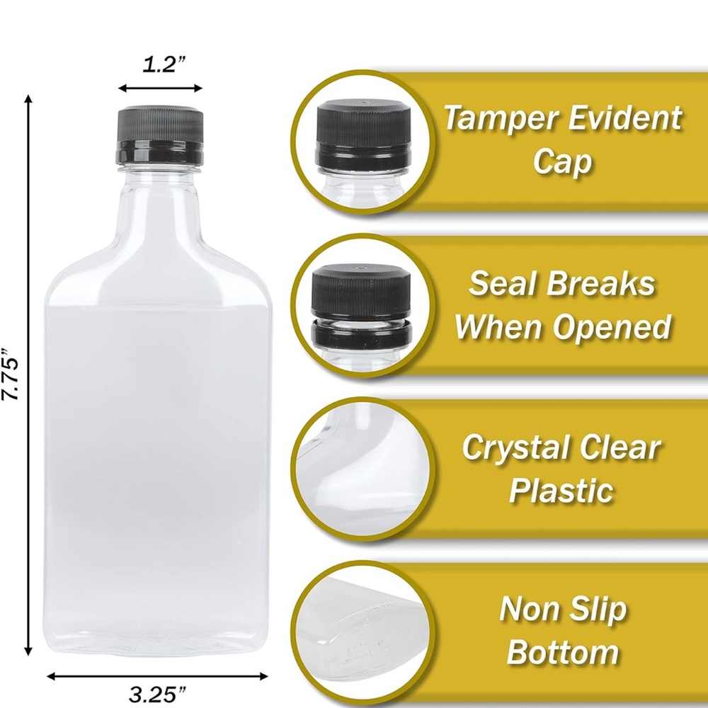 24 pack Plastic Flask Clear Bottles
